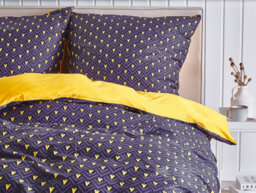 Beliani Duvet Cover Set Wallingford Sateen Cotton 135 X 200 Cm Blue - thumbnail 4