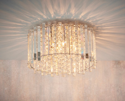 Anson Lighting Artesia 4Lt Flush Light Finished In Clear Crystal And Chrome Plate - image 1