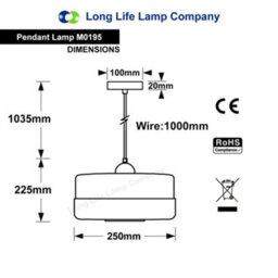 Long Life Lamps Company Modern Ceiling Glass Pendant Light M0195 - thumbnail 2