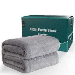 Keplin Flannel Fleece Throw Blanket 130 X 150Cm, Silver Grey - thumbnail 7