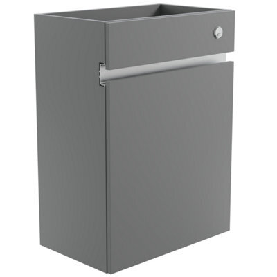 Lismore Matt Dust Grey Modern Freestanding Toilet Cabinet (H)820mm X (W)600mm - image 1