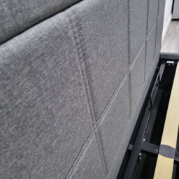 Modernique Grey Fabric Ottoman Storage Bed With Underneath Space, Wooden Sprung Slatted Gas Liftup Base In Small Double (4Ft) - thumbnail 8