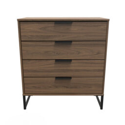 Beijing 4 Drawer Chest Of Drawers In Carini Walnut (Ready Assembled)