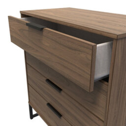 Beijing 4 Drawer Chest Of Drawers In Carini Walnut (Ready Assembled) - thumbnail 5
