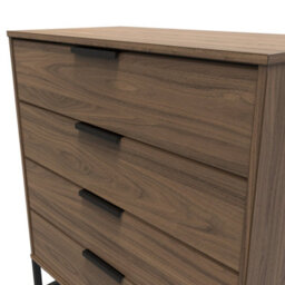Beijing 4 Drawer Chest Of Drawers In Carini Walnut (Ready Assembled) - thumbnail 4