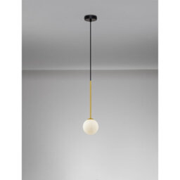 Luminosa Lighting Luminosa Savoy Globe Pendant Ceiling Light Opal, Satin Gold, Matt Black Led G9 1X5W - thumbnail 4
