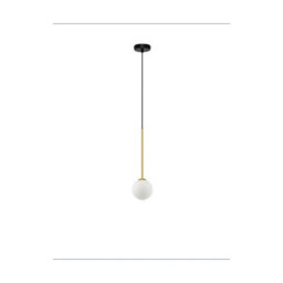 Luminosa Lighting Luminosa Savoy Globe Pendant Ceiling Light Opal, Satin Gold, Matt Black Led G9 1X5W - thumbnail 1