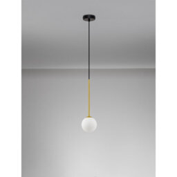 Luminosa Lighting Luminosa Savoy Globe Pendant Ceiling Light Opal, Satin Gold, Matt Black Led G9 1X5W - thumbnail 3