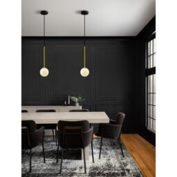 Luminosa Lighting Luminosa Savoy Globe Pendant Ceiling Light Opal, Satin Gold, Matt Black Led G9 1X5W - thumbnail 2
