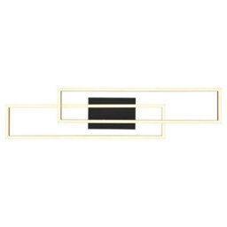 Luminosa Lighting Luminosa Dakari Integrated Led Semi Flush Ceiling Light Matt Black, Gold 2X Led 3000K - thumbnail 4