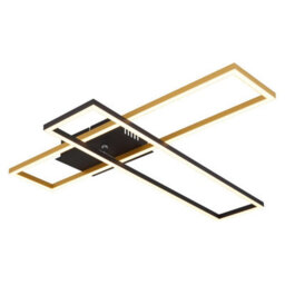 Luminosa Lighting Luminosa Dakari Integrated Led Semi Flush Ceiling Light Matt Black, Gold 2X Led 3000K - thumbnail 5