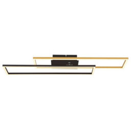 Luminosa Lighting Luminosa Dakari Integrated Led Semi Flush Ceiling Light Matt Black, Gold 2X Led 3000K - thumbnail 3