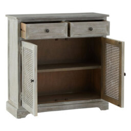 Orsina Slate Grey 2 Drawer Cabinet, Pine Wood Colonial Vanity Storage For Shoe Rack, Bathroom, Home & Office - thumbnail 6