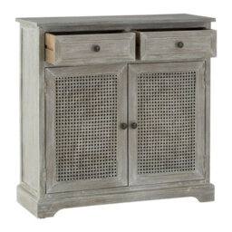 Orsina Slate Grey 2 Drawer Cabinet, Pine Wood Colonial Vanity Storage For Shoe Rack, Bathroom, Home & Office - thumbnail 5