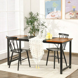 Wooden Computer Desk Industrial Writing Workstation Pc Laptop Table Metal Frame - thumbnail 6