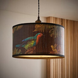Valuelights Daintree Medium Dark Jungle Bamboo Drum Ceiling Lamp Shade And Bulb (D)35Cm - thumbnail 2