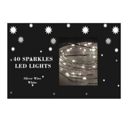 Shatchi 40Led/4M Fairy String Lights Silver Wire Battery Operated Cool White Leds Twinkle Waterproof Lights For Decoration - thumbnail 6