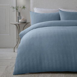 Serene Lindly Blue Textured Waffle Duvet Cover Set - thumbnail 1
