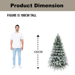 Shatchi 4Ft Green Lapland Snow Covered Christmas Tree - thumbnail 5