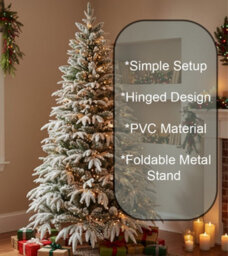 Shatchi 4Ft Green Lapland Snow Covered Christmas Tree - thumbnail 7