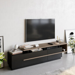Decorotika Pia Tv Stand Tv Unit For Tvs Up To 60 Inch Black & Walnut - thumbnail 2