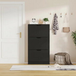 Black Designs 3-Drawer Bedroom Hallway Shoe Cabinet Storage - thumbnail 4