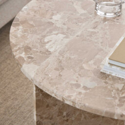 Wyld Haus Singapore Latte Brown Marble Round Coffee Table 90 Cm - thumbnail 5