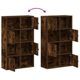 Berkfield Bookcase Smoked Oak 60X24X101.5 Cm Engineered Wood - thumbnail 8