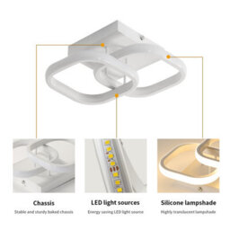 Pheashine Sleek Double Square Led Ceiling Light 22W White 19Cm Warm Light 220V - thumbnail 4