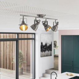 GoodHome Asterion Tube Satin Nickel Effect 4 Light Spotlight
