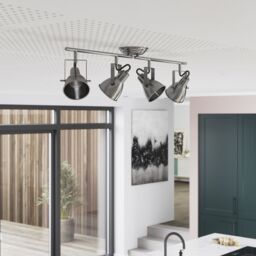 GoodHome Asterion Tube Satin Nickel Effect 4 Light Spotlight - thumbnail 5