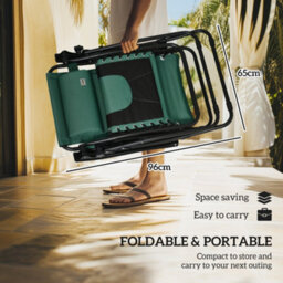 Outsunny Zero Gravity Lounger Chair, Folding Reclining Chair, Green - thumbnail 7