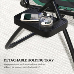 Outsunny Zero Gravity Lounger Chair, Folding Reclining Chair, Green - thumbnail 8