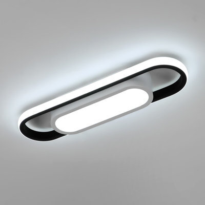 Pheashine Sleek Oval Led Ceiling Light 21W 6500K Daylight Black And White 40X10.5X5Cm - image 1