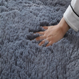 Fluffy Soft Dark Grey Carpet Large Shaggy Rug Anti-Slip Bedroom Living Room Floor Mats 240X340Cm - thumbnail 8