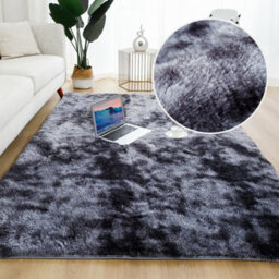 Fluffy Soft Dark Grey Carpet Large Shaggy Rug Anti-Slip Bedroom Living Room Floor Mats 240X340Cm - thumbnail 2