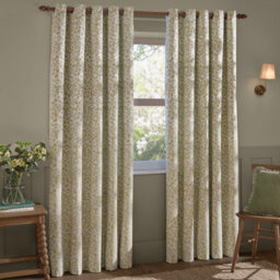 Wylder Grace Leaf Floral Jacquard Room Darkening Eyelet Curtain Pair, Sage, (W) 229Cm X (D) 183Cm - thumbnail 2