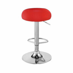 2X Bar Stools Faux Leather Kitchen Pub Low Back Breakfast Bar Chair Leg Chrome Red - thumbnail 5