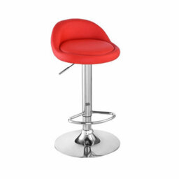 2X Bar Stools Faux Leather Kitchen Pub Low Back Breakfast Bar Chair Leg Chrome Red