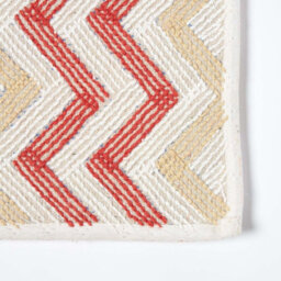 Homescapes Orange And Mustard Chevron Cotton Bath Mat - thumbnail 4