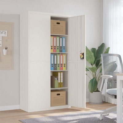 Berkfield File Cabinet White 90X40X180 Cm Steel - image 1