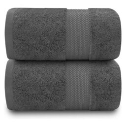 Gc Gaveno Cavailia 2Pk Miami Jumbo Bath Sheet 100X180 Charcoal 700 Gsm Quick Drying & Super Absorbent Jumbo Bath Sheet Set