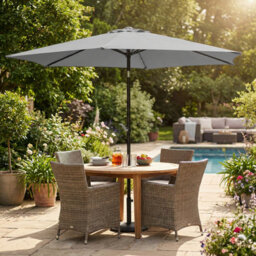 Urbn-Living Taupe - 270Cm Solar Led Parasol Umbrella - thumbnail 9
