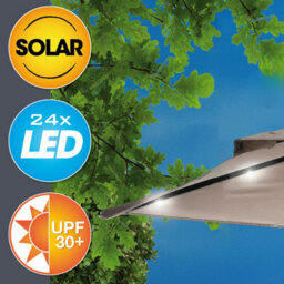 Urbn-Living Taupe - 270Cm Solar Led Parasol Umbrella - thumbnail 6