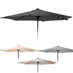 Urbn-Living Taupe - 270Cm Solar Led Parasol Umbrella - thumbnail 7