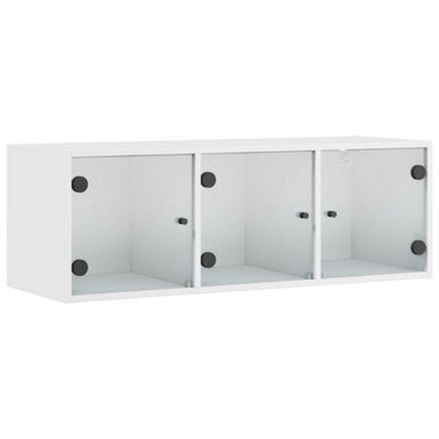 Berkfield Elegant Wall Cabinet With Glass Doors White 102X37X35 Cm