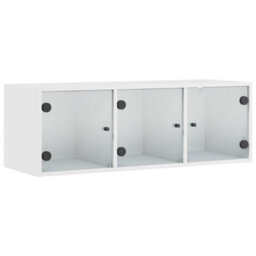 Berkfield Elegant Wall Cabinet With Glass Doors White 102X37X35 Cm
