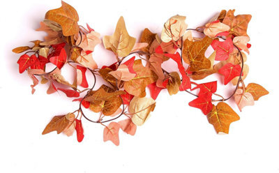 "Best Artificial 200Cm-6Ft 7"" Large Leaf Two Tone Autumn English Ivy Garland - Lg15" - image 1