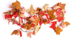 "Best Artificial 200Cm-6Ft 7"" Large Leaf Two Tone Autumn English Ivy Garland - Lg15" - thumbnail 1