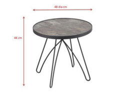 Aspect Furniture Ines Side/end Table-Marble Glass Top,black Metal Base - thumbnail 5